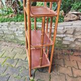 Vintage rattan shelf cabinet