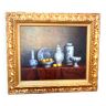 Still life with chinoiseries.oil on canvas framed