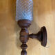 Vintage wall sconce mobelhaus wood + bohemia crystal globe