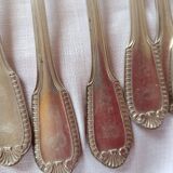 12 silver-plated forks. shell and pearls.