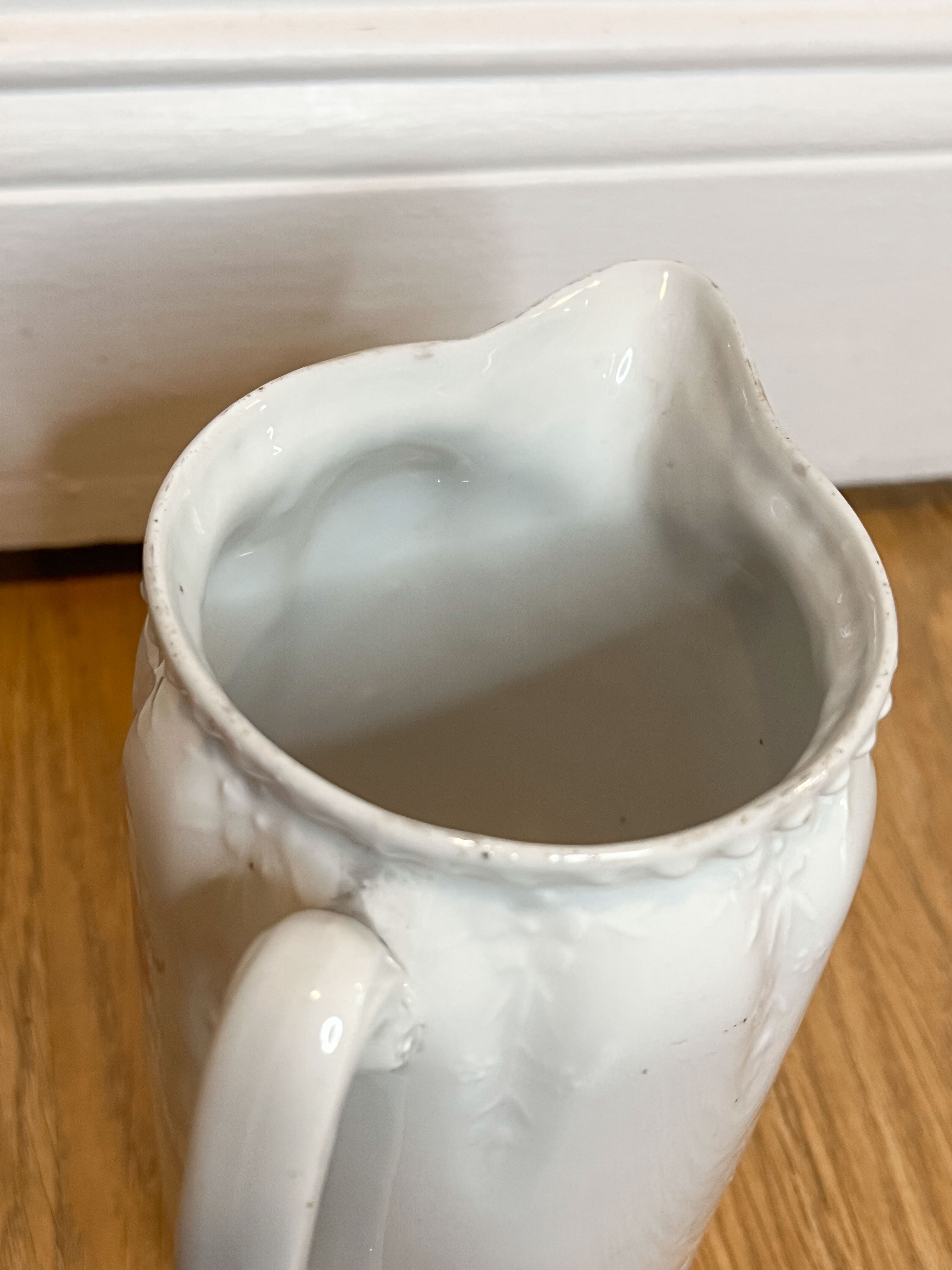 Painted ceramic water decanter