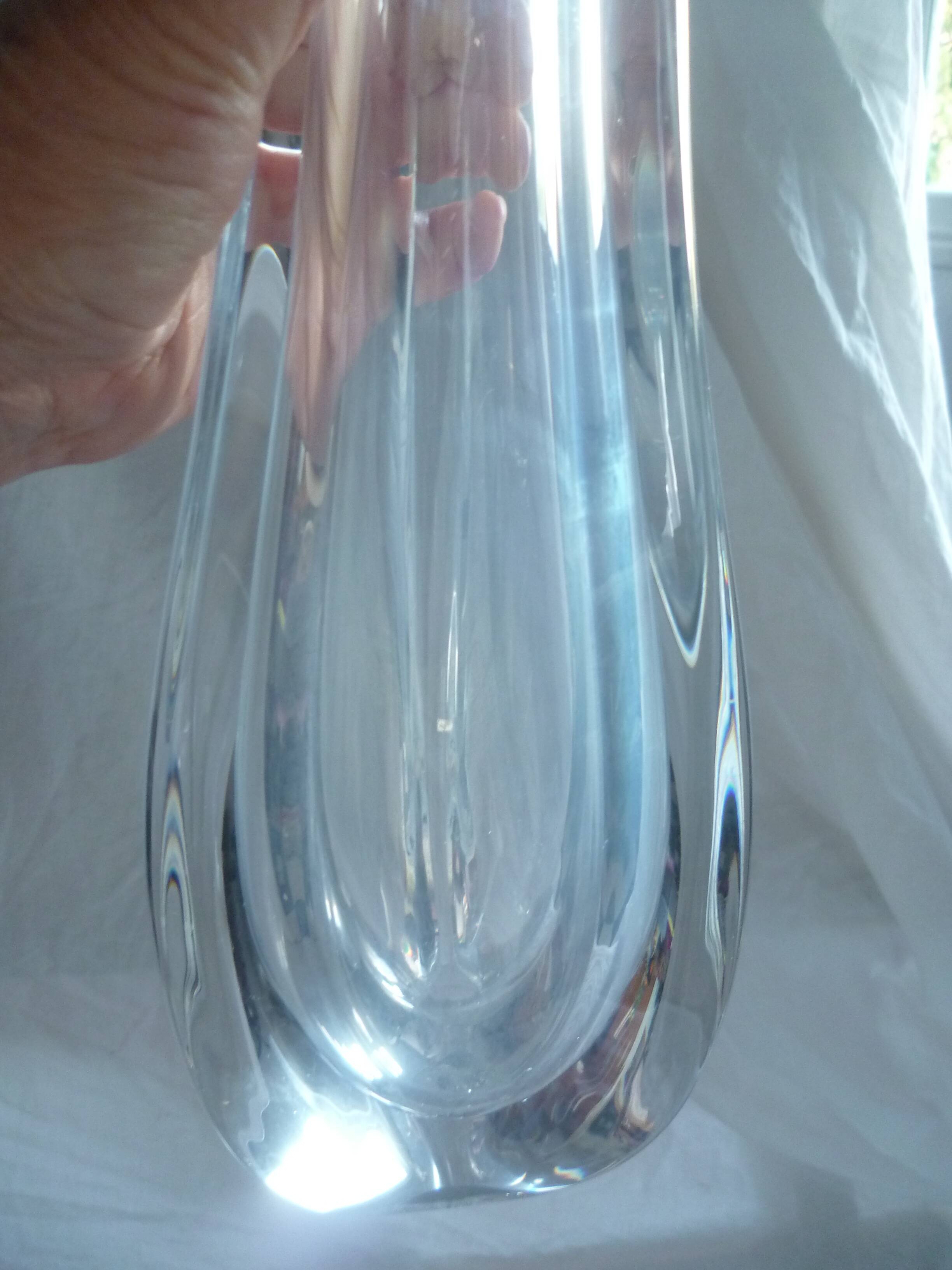Vase design trilobe cristal de st louis france 3.2kg