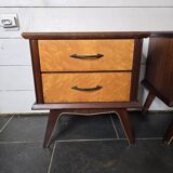 Pair of vintage teak bedside tables from the 60s