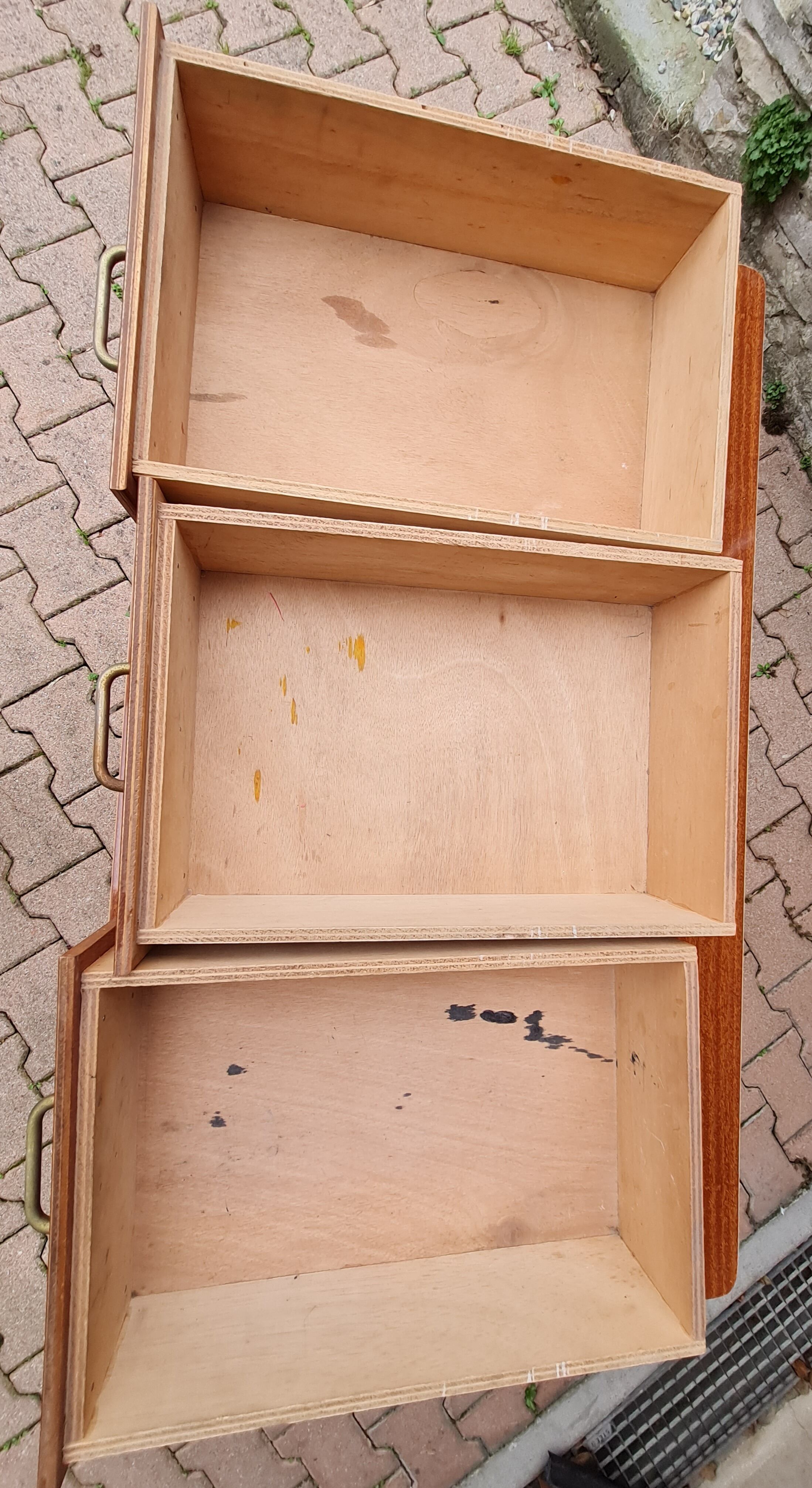 School desk in formica, wood and vintage metal - children's desk