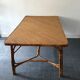 Vintage rattan table 6 people by Louis Sognot