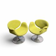 Little Tulip armchair by Pierre Paulin for Artifort in green fabric.