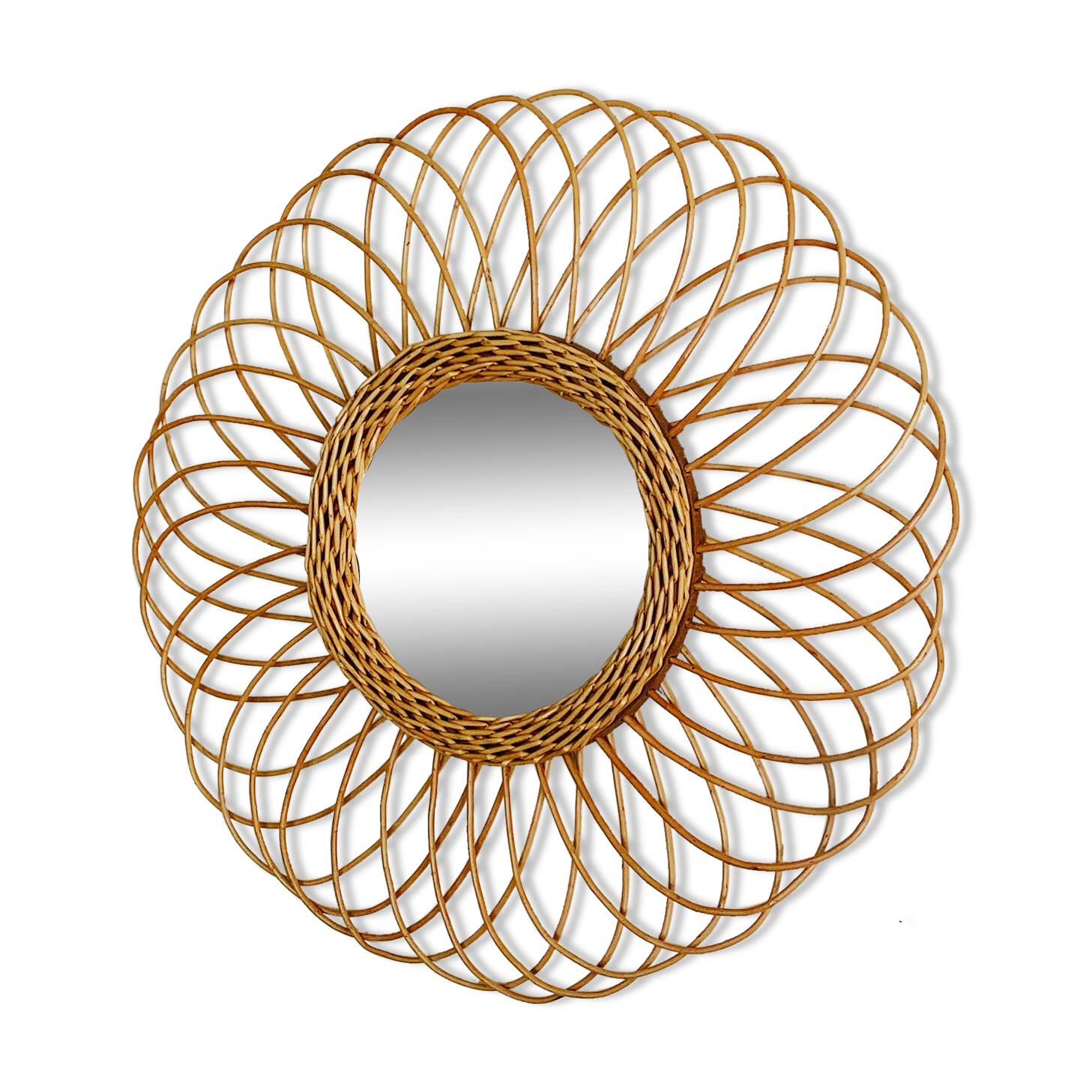Vintage rattan mirror