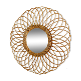 Miroir en rotin vintage