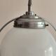 Suspension drop globe opaline white and metal structure