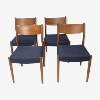 Set de 4 chaises en teck Cees Braakman pour Pastoe 1960.