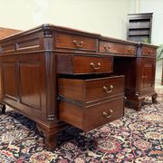 Classic English desk with green leather