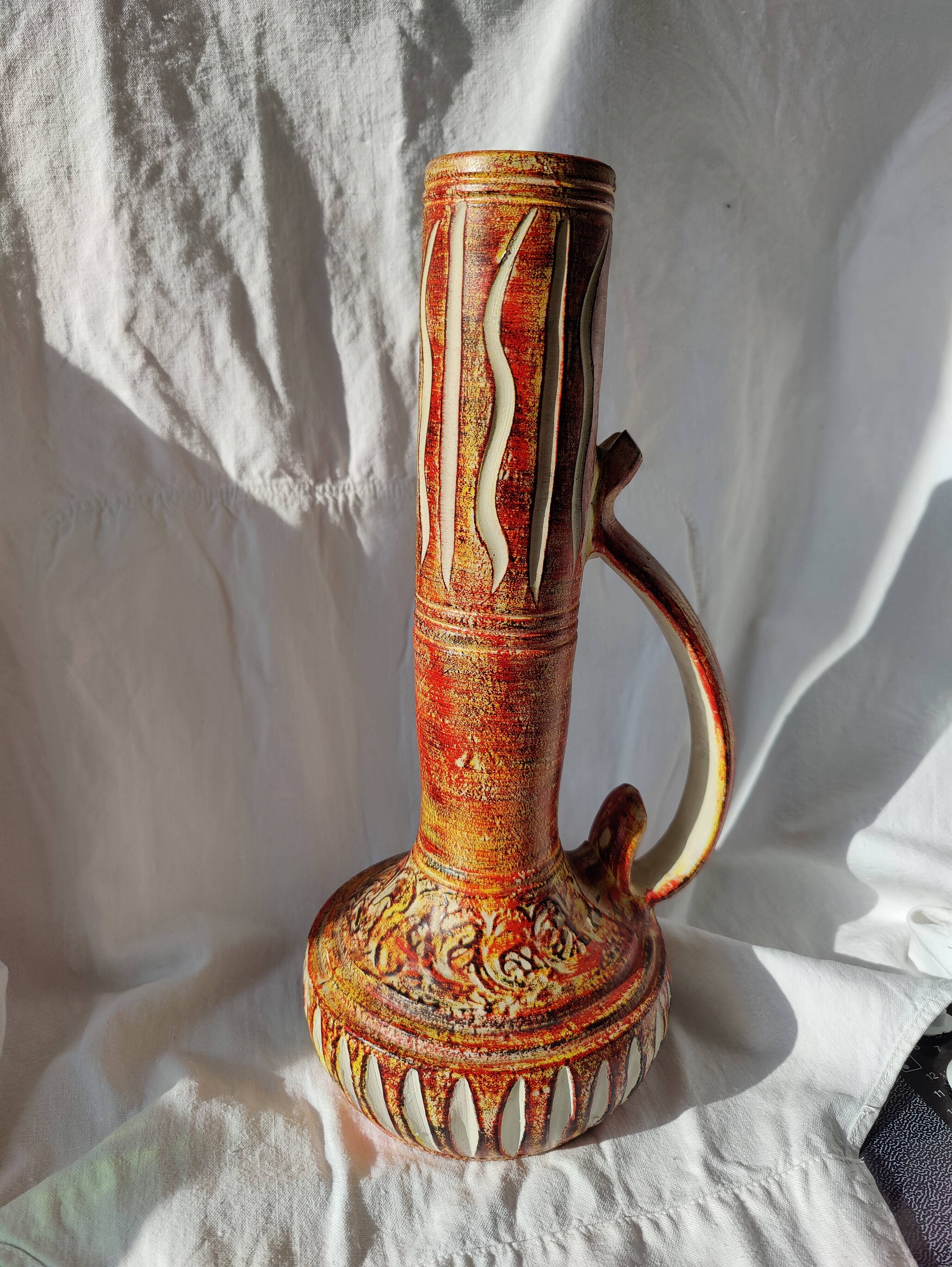 Large Spanish ceramic ewer vase Oniria 60s