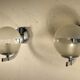 Paire d'appliques verre et chrome 1970