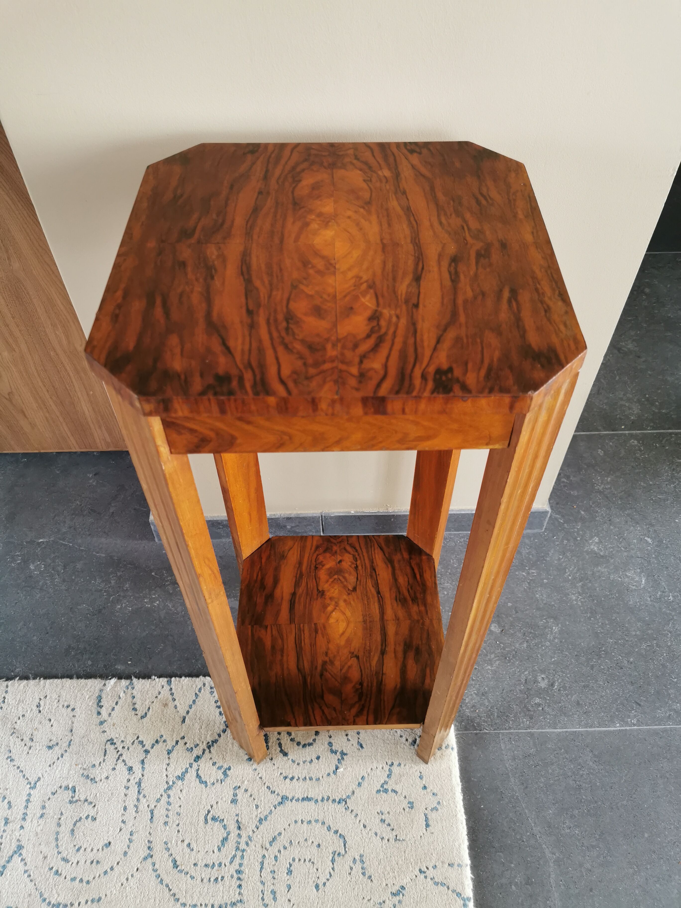 High art deco walnut selette