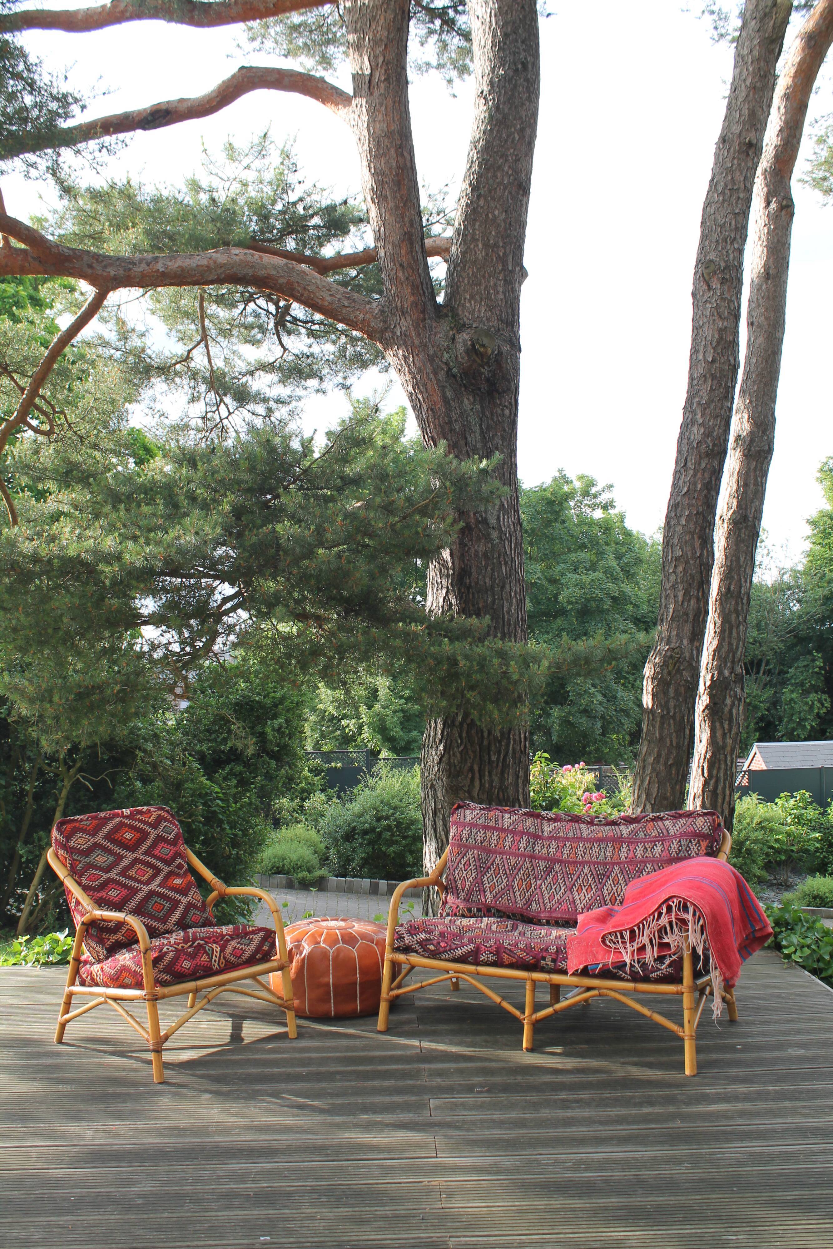 Vintage bamboo sofa 90