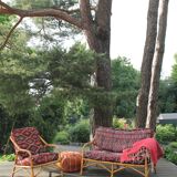 Vintage bamboo sofa 90