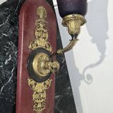 Large bronze and glass paste wall light.