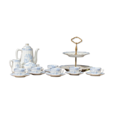 Full coffee service, blue and white, Seltmann Wehden Bavaria China Blau, 19th century