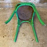 Antique Bistrot Chair Baumann Style Turned Wood Green Vintage