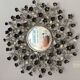 Asian flower mirror in silver metal – 88 cm – excellent condition