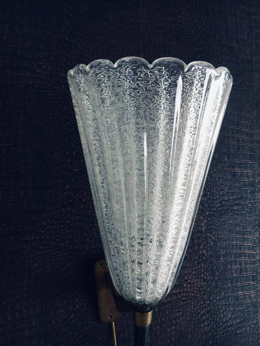 Italian Art Glass Wall Lamp by Barovier & Toso, 1950s