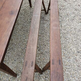 Farmhouse table in chene 200cm + 2 benches