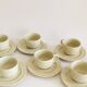 Tasses à café en grès moucheté vintage