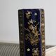 Navy blue and gold ceramic vase Gien