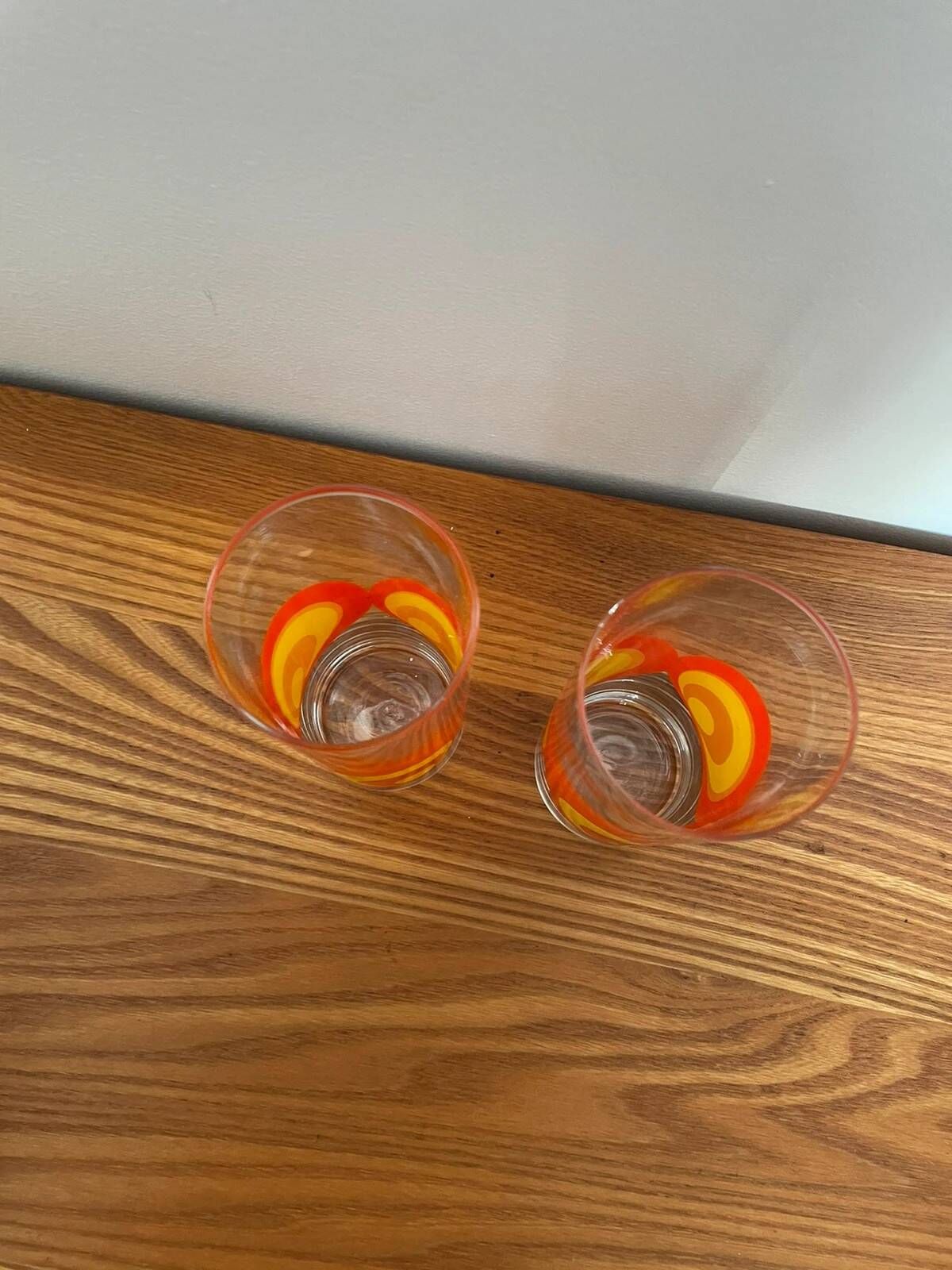 Verres à eau seventies limonade vintage