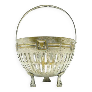 Sucrier, Art Nouveau, laiton argenté, Suède, début du 20e siècle