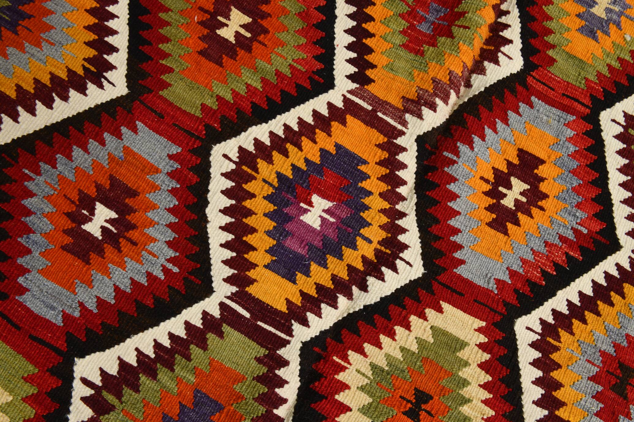 Tapis Kilim géométrique multicolore 5x8, 160x237 cm