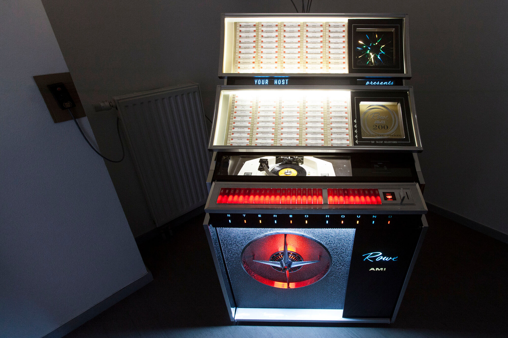 Jukebox Rowe friend from 1963 model"Jal" capa 100 vinyl compilation pop, rock, metal from 1950 to 1990