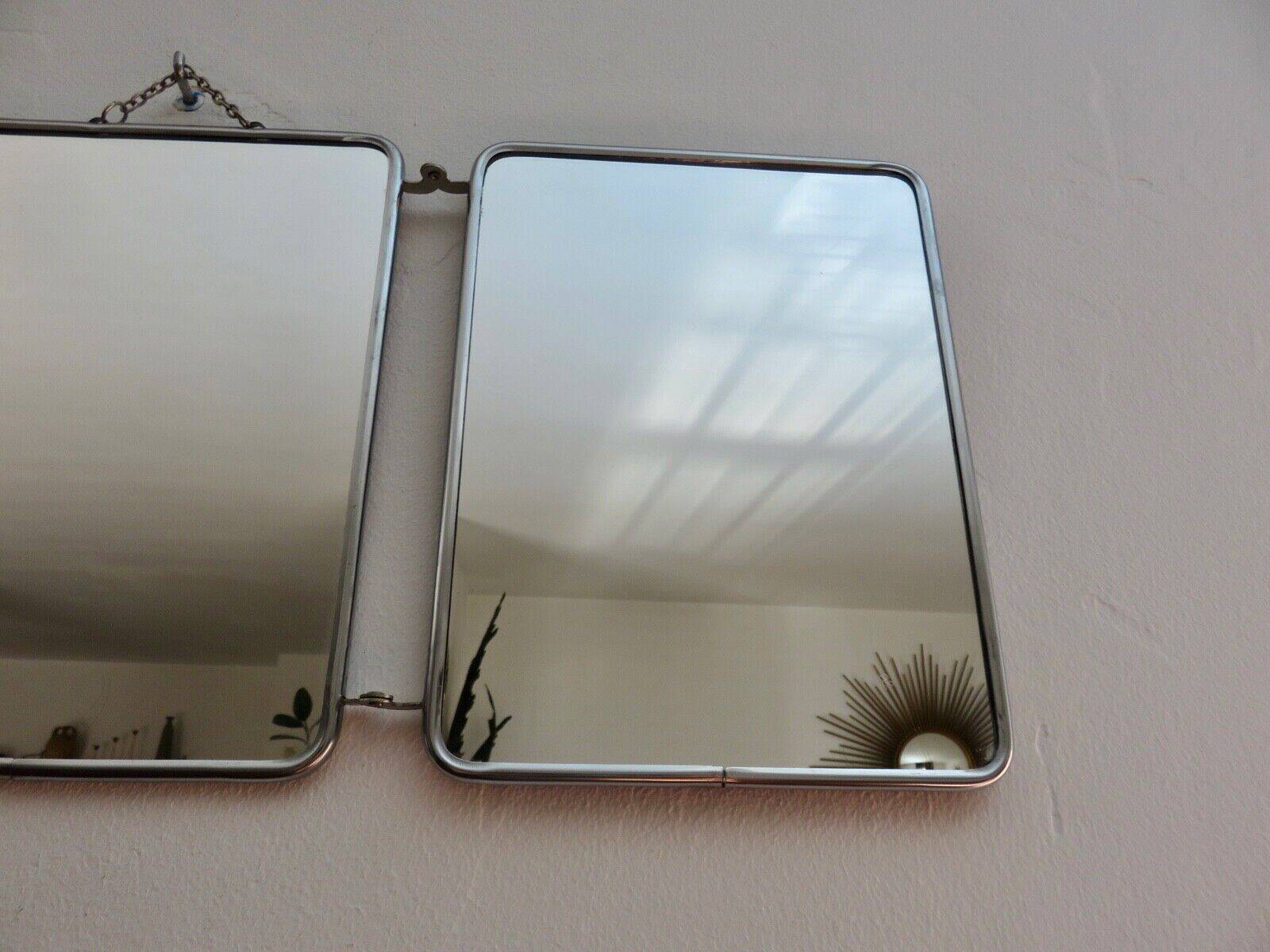 Triptych barber mirror from the 50s and 60s