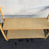 Vintage rattan wall shelf