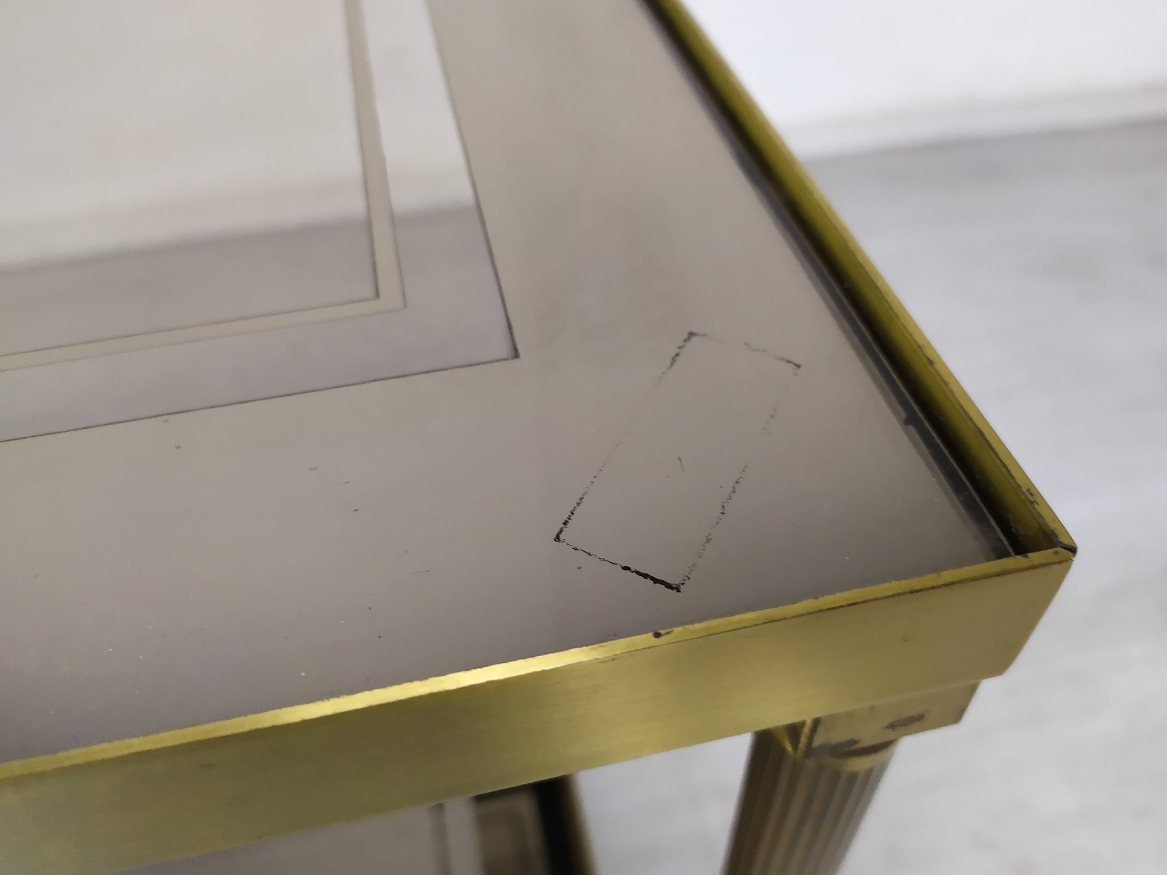 Golden brass sofa end