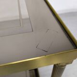 Golden brass sofa end
