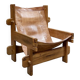Vintage brutalist leather armchair 'Safari time'