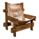 Vintage brutalist leather armchair 'Safari time'