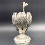 Fleuron - Christofle - Vintage caviar spoon display "Flower of Poseidon" in silver metal