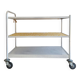 Industrial trolley - Chrome serving trolley with flowered trays