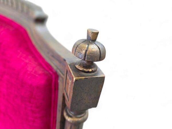 Fauteuil / canapé baroque deux places rose vintage