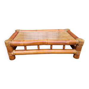 Table basse bambou, rotin