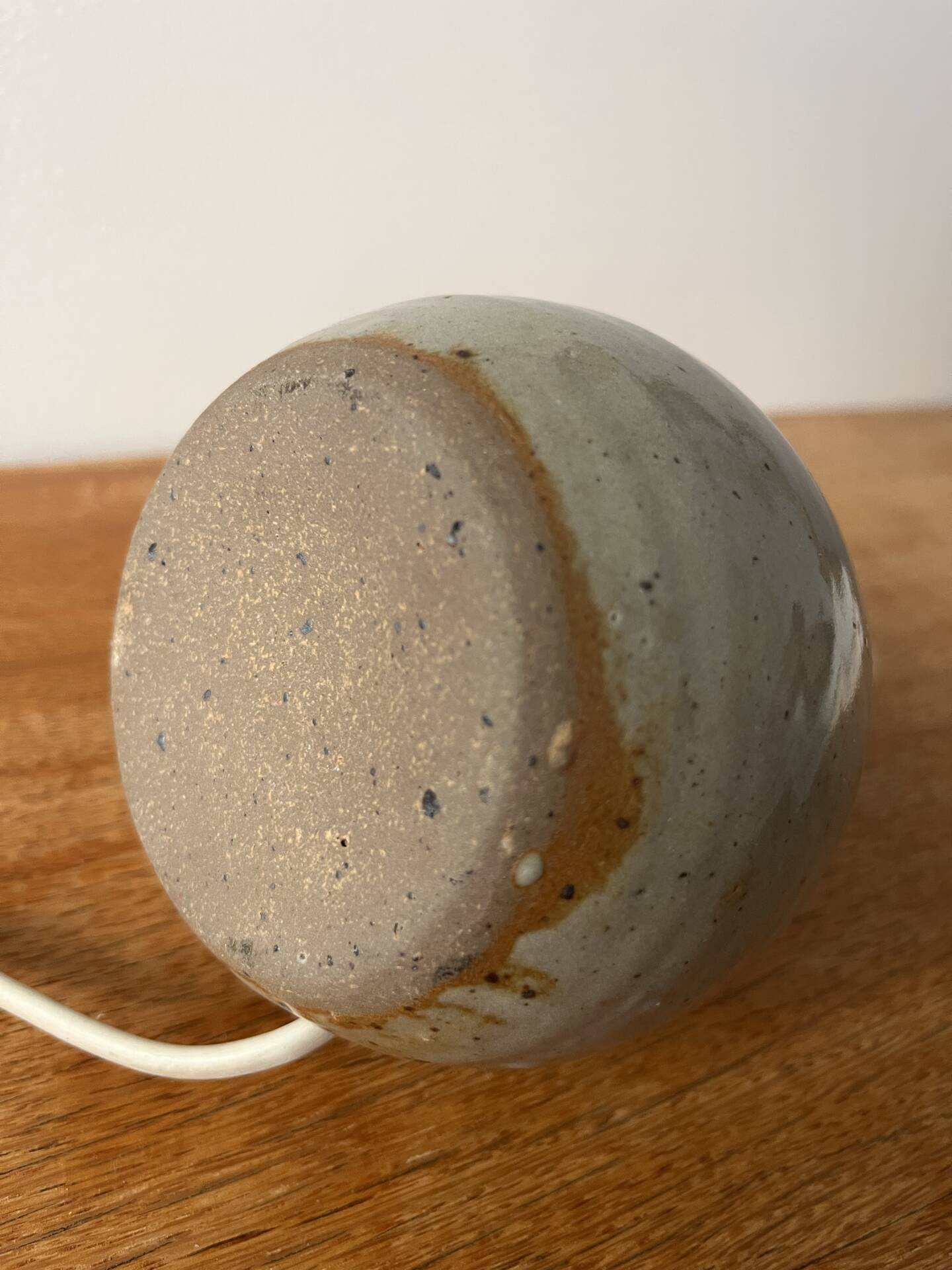 60s stoneware globe lamp base