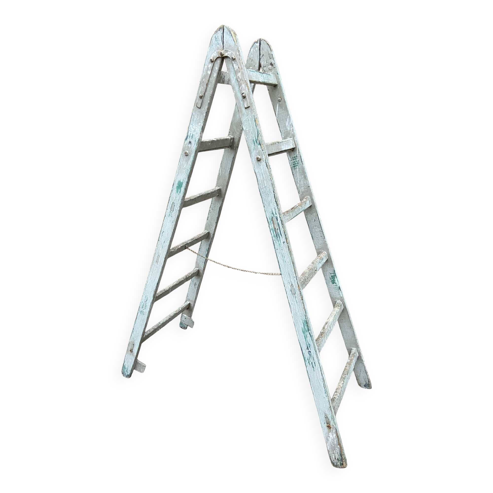 Large vintage ladder painter's stepladder 1950 vintage step ladder