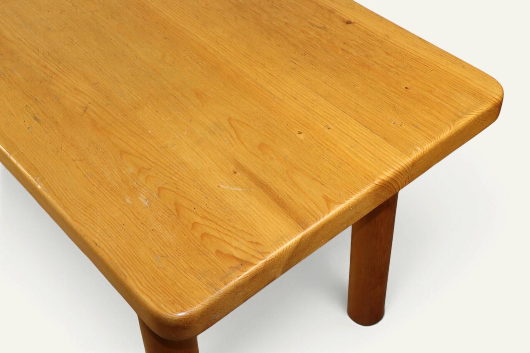 Table René Martin en pin massif moderniste, 1960