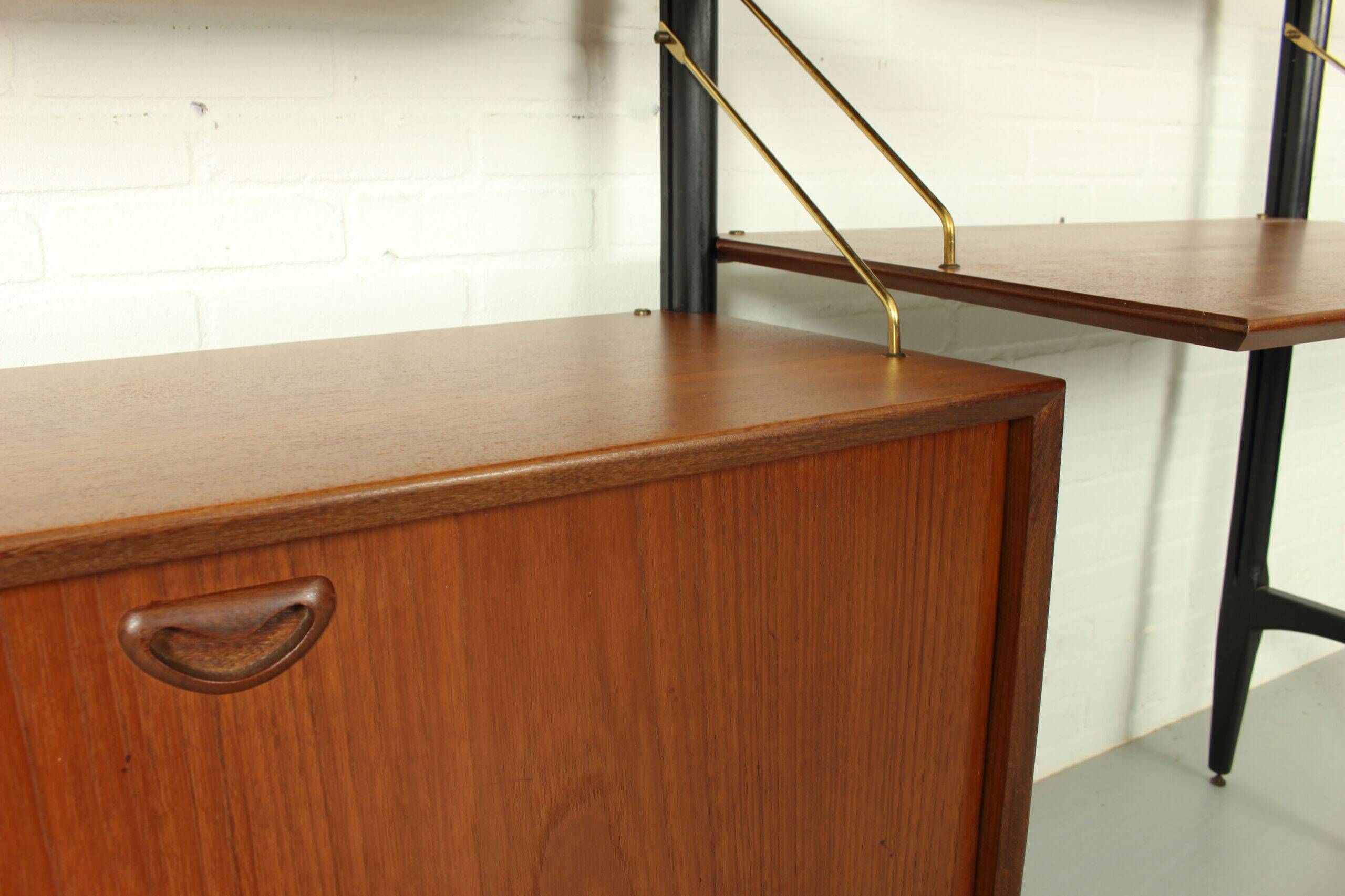 Teak modular wall system by Louis van Teeffelen for WéBé, 1950s