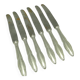 Set of bread knives Modernism, silver-plated brass, Poland, 1950s