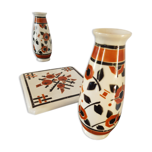 Ensemble vases dessous de plats