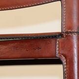 Matteo Grassi high stool in leather and metal