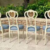 Set of 4 Louis XV style lacquered chairs